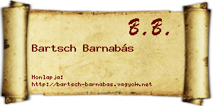 Bartsch Barnabás névjegykártya